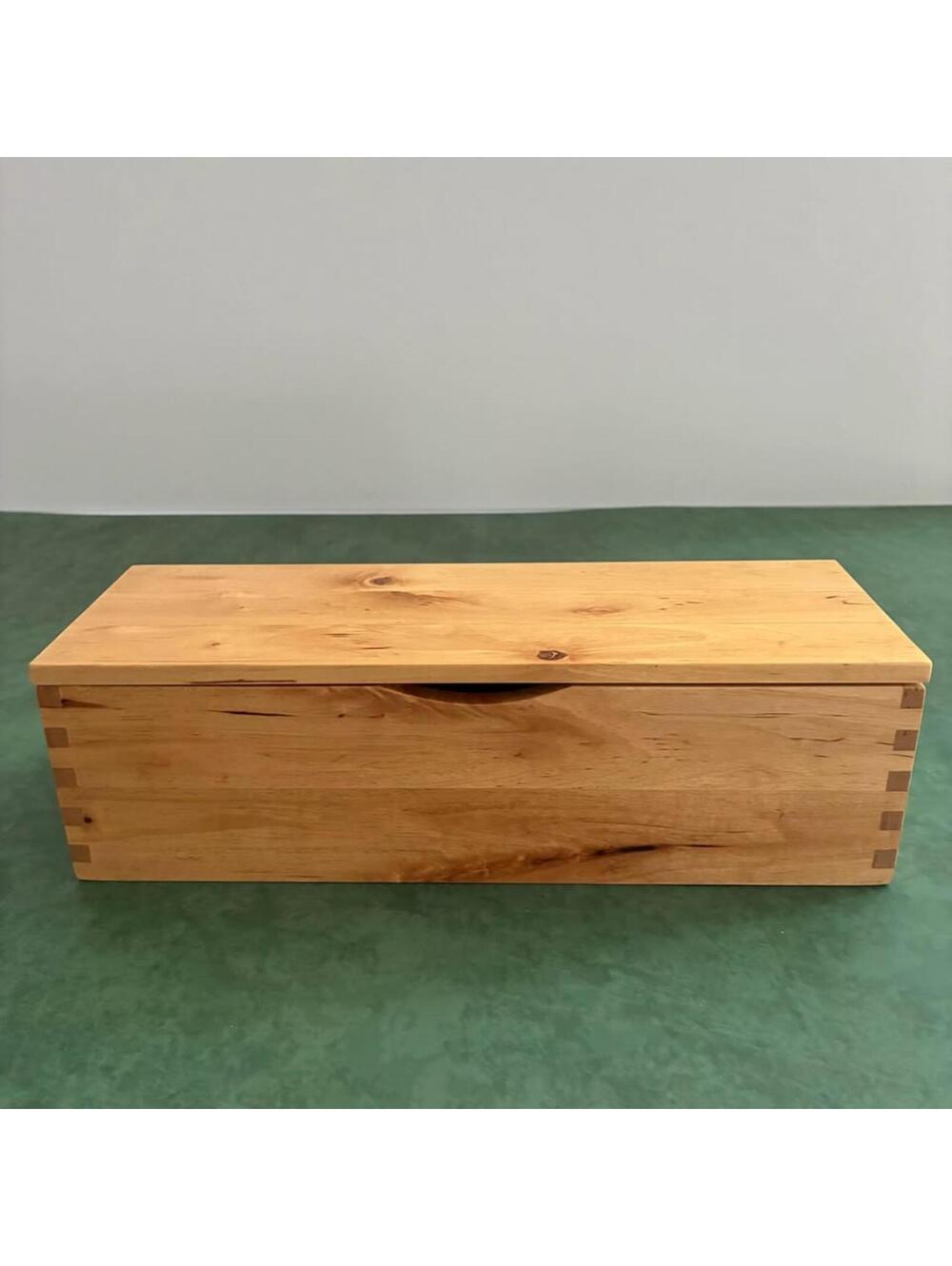 IKEA MOLGER Wood Storage Box with Lid Birch Bathroom Organizer 11in